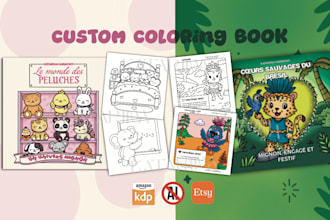 create custom coloring book for amazon KDP cozy and kawaii