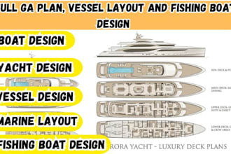 create ship layout, hull design, ga plan, marine design as a naval architect