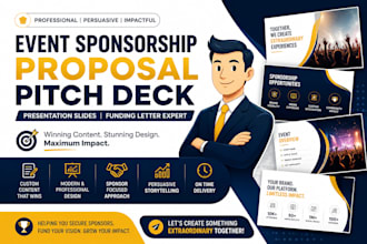 event sponsorship proposal, pitch deck, presentation slides, funding letter
