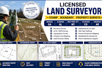 stamp georgia al new york city co arkansas stamp land surveyor, boundary survey