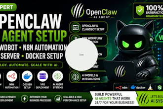 setup openclaw ai agent, clawdbot, n8n automation vps server