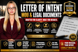 draft powerful letter of intent mou donation and legal motion documents