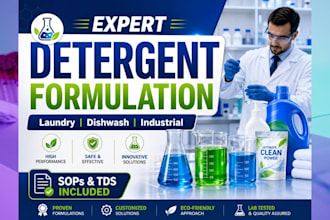 write custom detergent formulation, laundry, and cleaning product formulas