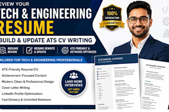 review your tech and engineering resume, build and update CV writing