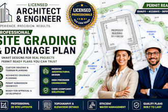 create a professional site grading plan with drainage design