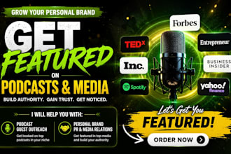 do personal brand PR, media relations, podcast guest outreach ,podcast promotion