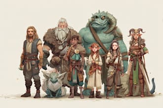 draw your fantasy dnd or scifi character illustrations