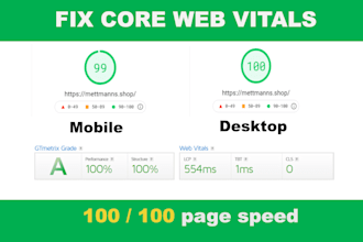 optimize wordpress core web vitals, pagespeed and gtmetrix
