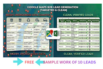 provide b2b lead generation via google maps scraping and cleaning