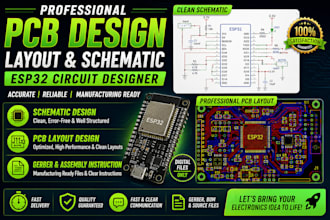 do pcb design, pcb layout, esp32 circuit and assemble instruction