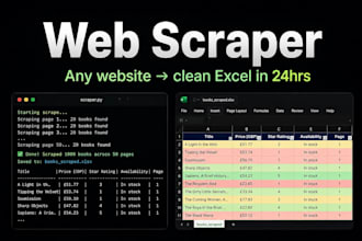 scrape any website and deliver clean data in excel or CSV