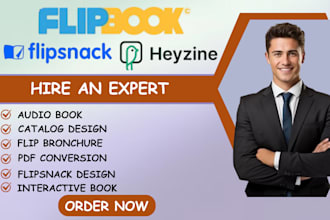 create interactive flipbook, flipsnack, heyzine PDF catalog brochure magazine