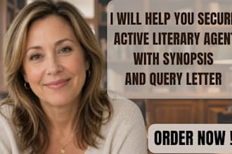 help you secure active literary agent with synopsis and query letter