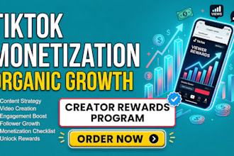 do complete tiktok monetization orgsnically iin creator reward program account