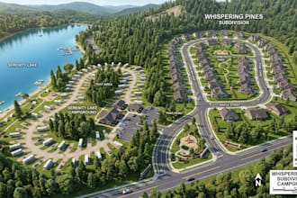 render site plan, plot plan, plat map, campground map, subdivision design