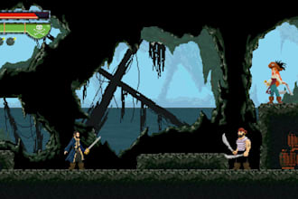 design pixel art game backgrounds scene, UI environments and 2d game environent