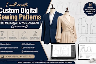sewing pattern, clothing pattern, pattern grading, pattern convert