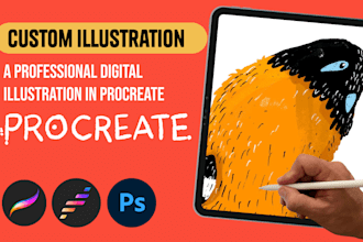 create a professional digital illustration in procreate