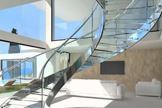 design professional 2d and 3d staircase, stairs and glass railing model