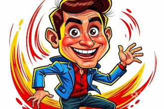 draw halfbody full color caricature in 24 hours