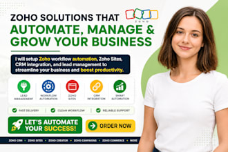 setup zoho workflow automation, zoho sites, CRM integration, and lead management