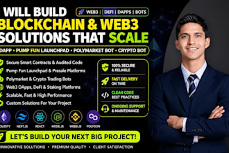 build web3 dapp blockchain app pump fun launchpad crypto polymarket bot