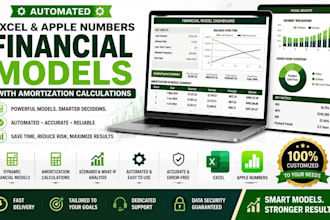 automated excel and apple numbers financial models with amortization calculation