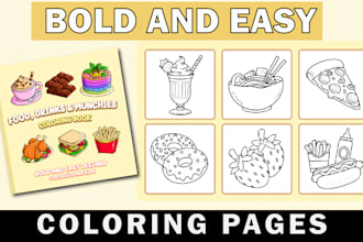 draw cozy bold and easy coloring book pages for KDP