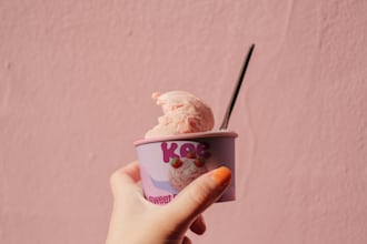 design gelato or icecream brand, logo, label and branding