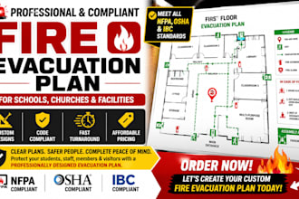 create custom fire evacuation plans, maps, safety diagrams for school and church