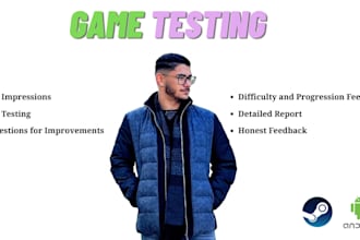 test and review your game and provide honest feedback