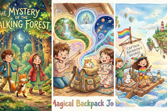 draw watercolor illustration and children book illustration