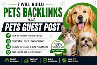 build pets backlinks with high authority pets guest post