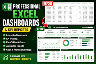 build professional excel dashboards and KPI reports