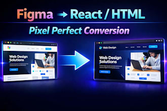 convert figma or PSD to responsive react js or HTML using tailwind CSS