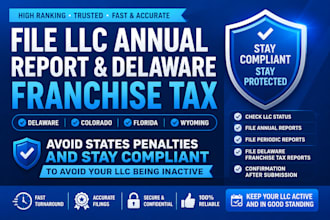 file delaware franchise tax, colorado, florida, wyoming US llc annual report