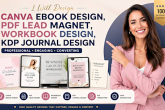 design canva ebook design PDF lead magnet workbook design KDP journal design