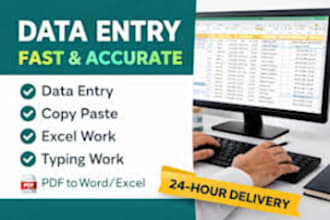 fast english urdu typing and data entry work