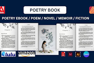 format, design poetry book formatting, poetry book cover, edit poetry novel book