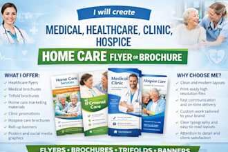 design medical, healthcare, clinic, hospice home care flyer or brochure