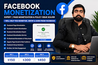 be your facebook monetization expert for monetized pages