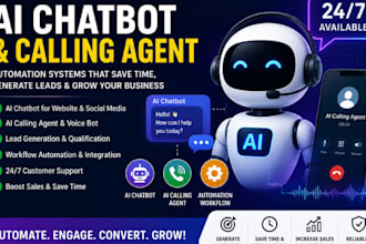 build ai chatbot, ai calling agent, voice bot and automation system