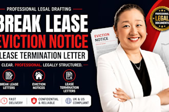 draft break lease, eviction notice, tenant and lease termination letter