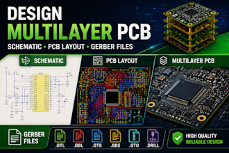 design multilayer pcb, schematic, pcb layout and gerber files