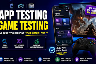 do beta test, website testing, app test, game test and provide feedback
