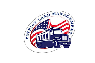 make land clearing landscaping company logo for a veteran
