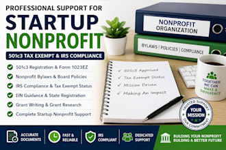 do nonprofit registration, 501c3 filing, form 1023 ez, 990n investor pitch deck