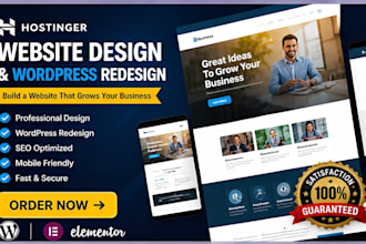 design hostinger website, redesign, wordpress website