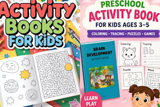 create puzzle books, word search, sudoku, mazes, activity books for amazon KDP
