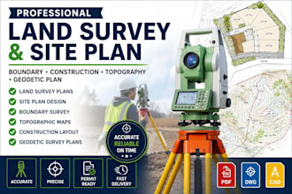 land survey plans site plan boundary construction, topography geodetic plan